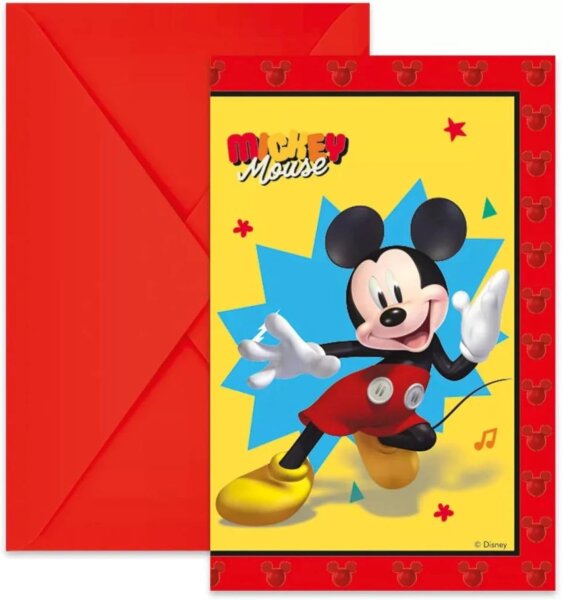 Mickey Jump Into Fun Einladungskarten & Umschläge 6 Stück