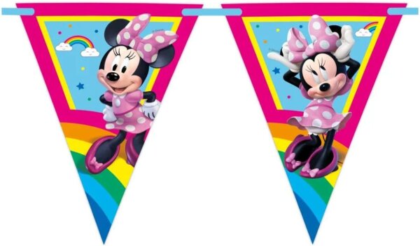 Minnie Rainbow Paper Triangle Flag Banner