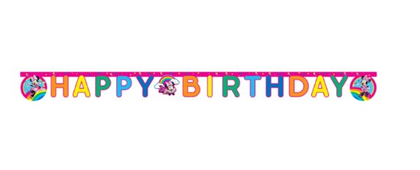 Minnie Rainbow Happy Birthday Banner