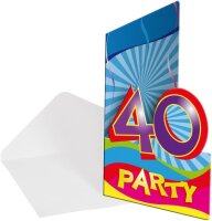 Einladungskarten 40. Geburtstag, 8 Stück
