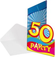 Einladungskarten 50. Geburtstag, 8 Stück