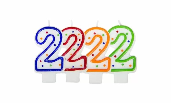 Zahlenkerze "2" für die Geburtstagsdekoration