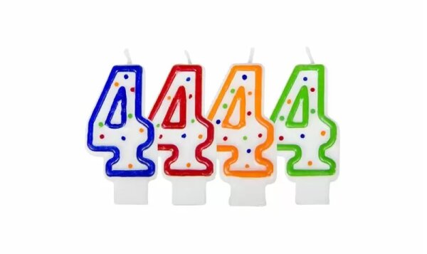 Zahlenkerze "4" für die Geburtstagsdekoration