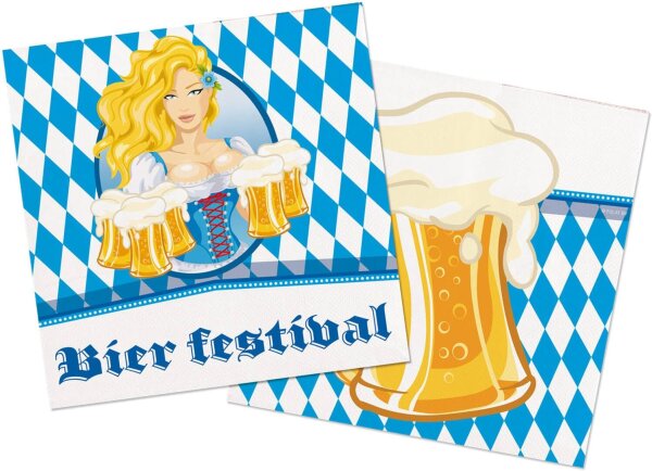 Servietten Oktober- Bierfest Bierkrug 33x33/20 St.