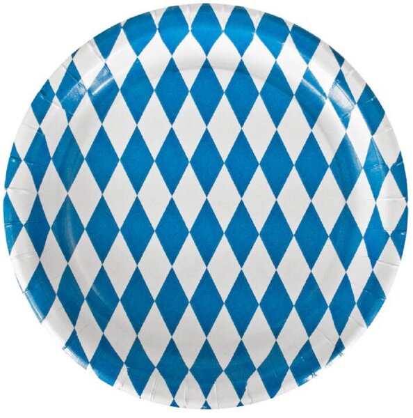 Partyteller Oktoberfest Deko Pappteller 10 Stück 23 cm - Einwegteller