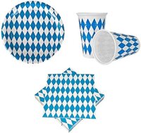 Partyset 40-TLG. * Bayrisch Blau * 10 Teller / 10 Becher...