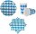 Partyset 40-TLG. * Bayrisch Blau * 10 Teller / 10 Becher / 20 Servietten