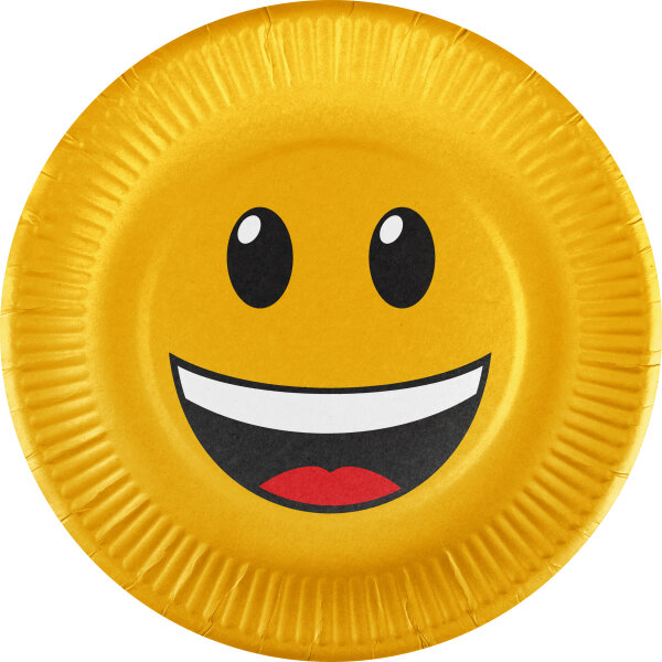 Partyteller * Smiley * 10 Stück Ø ca. 23 cm kompostierbar