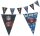 NFL Wimpelkette Papier mit 10 Wimpeln 5 Meter Party Girlande NFL Fanartikel Wimpelgirlande Deko Football Party