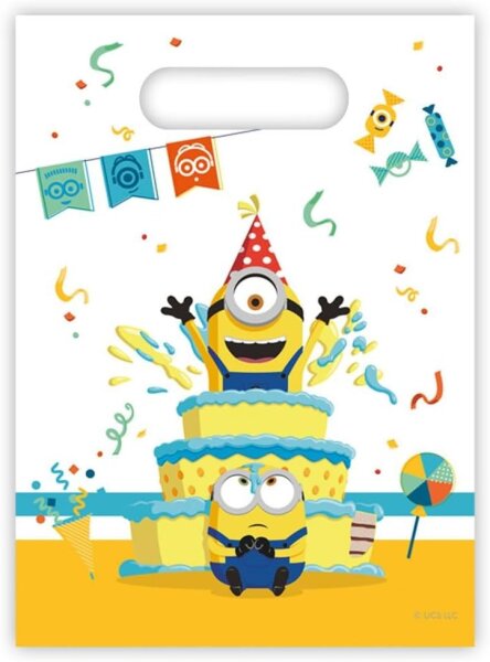 Party Loot Bags Minions Rise of Kran Geschenktüten Süßigkeiten 6 Stück