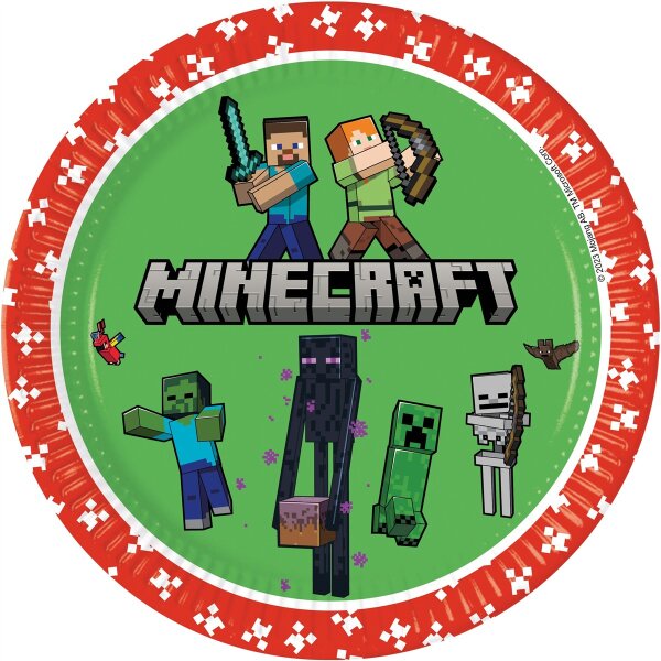 Minecraft Party 8 Teller 23 cm