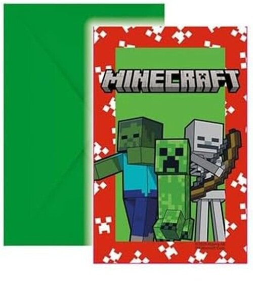 Minecraft Party 6 Einladungskarten & Umschläge