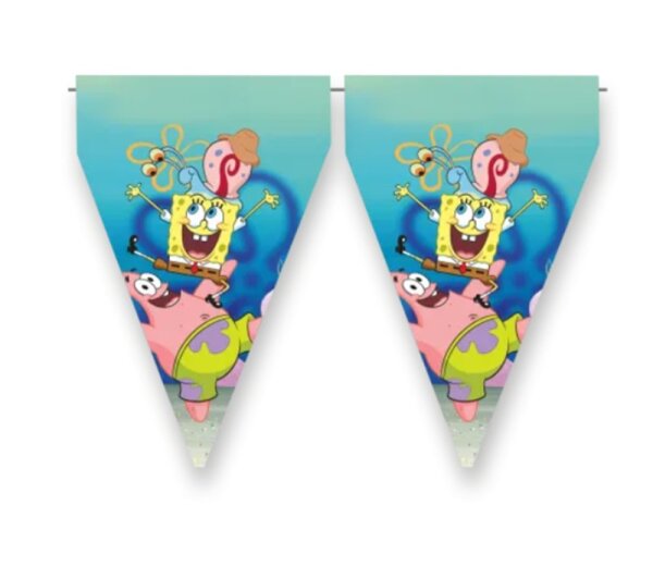 Banner Spongebob mit 9 Wimpeln 3 Meter