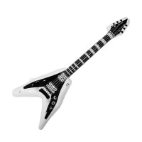 Aufblasbare Luftgitarre schwarz/weiß Rock Glam Poser