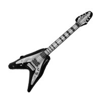 Aufblasbare Luftgitarre schwarz/weiß Rock Glam Poser