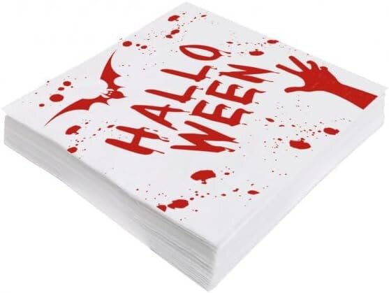 20 Partyservietten mit Bloody Halloween-Motiv  33 x 33 cm