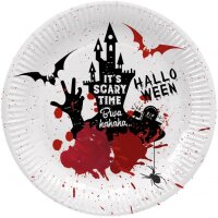 Partyteller: Pappteller mit Bloody-Motiv Ø  23 cm...