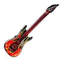 1 aufblasbare Gitarre im Flammendesign.