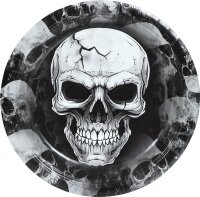 6 Totenkopf Partyteller Ø 23 cm Tischdekoration...