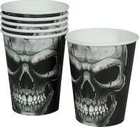 6 Totenkopf Partybecher 240 ml Tischdekoration für...