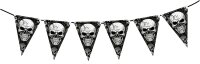 Wimpelgirlande Totenkopf 3 m lang Papierdekoration...
