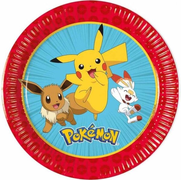 Pappteller Pokemon klein, 19,5 cm - Partyteller