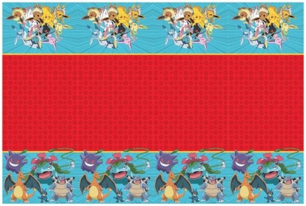 Tischdecke * Pokemon * als Deko zum Kindergeburtstag und Party 120x180cm aus Kunststofffolie abwischbar  Table Cover Kinder Geburtstag Pikachu