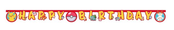 Pokemon Papier Party Happy Birthday Banner