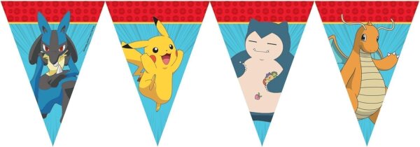 2,3m Wimpelkette * Pokemon * als Deko zum Kindergeburtstag und Party