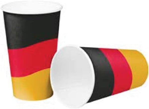 10 Papptrinkbecher Deutschland 0,4l