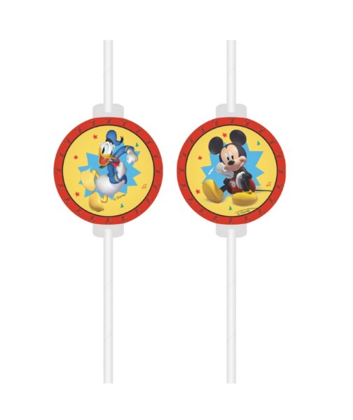 4 Papier-Trinkhalme Mickey Jump Into Fun