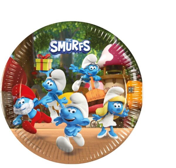 8 Partyteller The Smurfs Pappteller Ø 23 cm