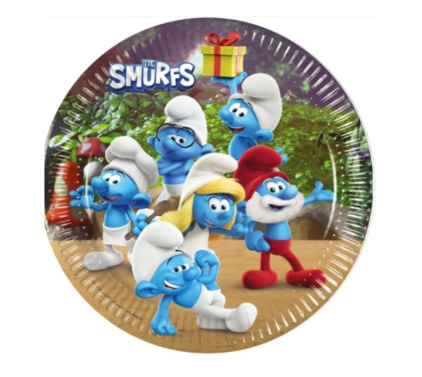 8 Partyteller The Smurfs Pappteller Ø 20 cm