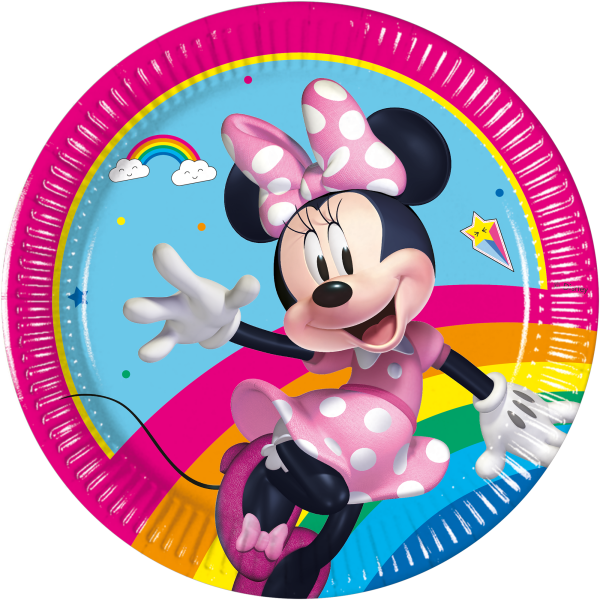 Minnie Mouse Rainbow Partyteller 8 Stück Ø 20 cm