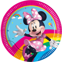 Minnie Mouse Rainbow Partyteller 8 Stück Ø 20 cm