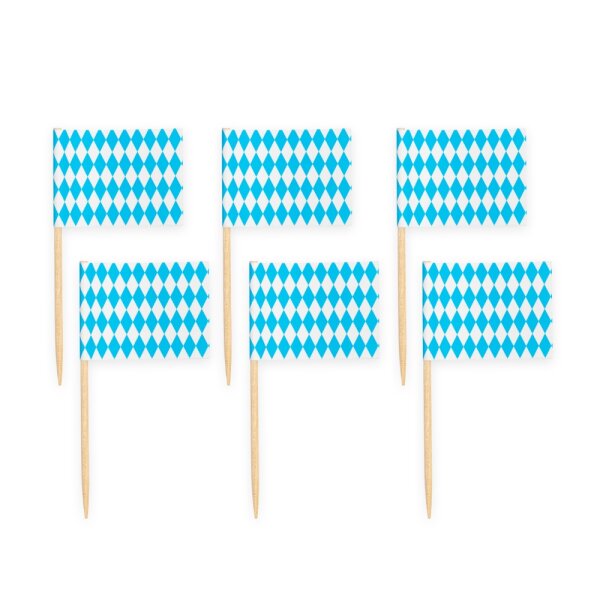 50 Flaggen Deko Picker Bayrisch Blau Oktoberfest
