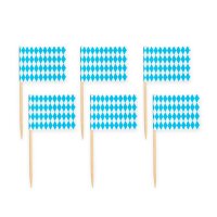 50 Flaggen Deko Picker Bayrisch Blau Oktoberfest