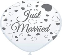 8 Luftballons Just Married 30cm