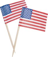 Dekopicker * Länderflagge USA * 50 Stück / 65 mm