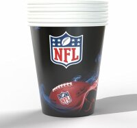 NFL Pappbecher 250ml 6 Stück Schwarz Einwegbecher...