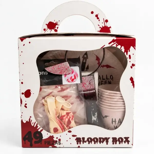 Halloween Tischdeko Set 49-teilig mit Geschirr, Ballons und Girlande