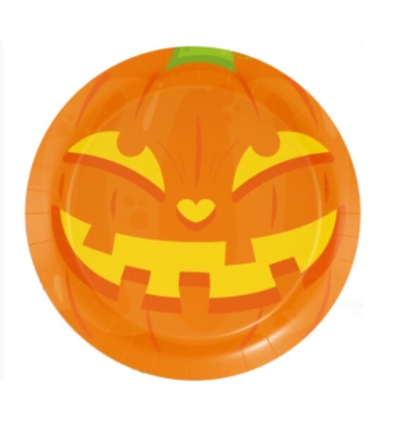 8 Partyteller Halloween Kürbis Ø 23 cm