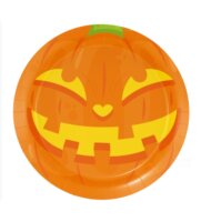 8 Partyteller Halloween Kürbis Ø 23 cm