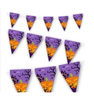 1 Girlande Wimpelkette Halloween Kürbis 3 Meter