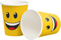 Partybecher Pappbecher Trinkbecher Smiley 0,25 ltr. 10...